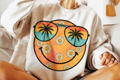Retro Smiley Face Summer PNG, Beach PNG, Summer Vibes PNG Product Image 1