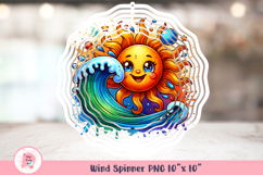 Smiling Face Sun Wind Spinner, Door Hanger Png, Keychain Png, Car Coaster