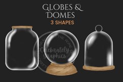 Summer Snow Globe and Domes Watercolor Clipart Png