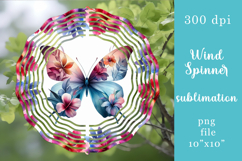 Summer Garden wind spinner Butterfly sublimation designs PNG Product Image 1