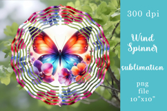 Summer Garden wind spinner Butterfly sublimation designs PNG Product Image 1
