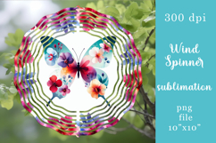 Summer Garden wind spinner Butterfly sublimation designs PNG Product Image 1
