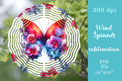 Summer Garden wind spinner Butterfly sublimation designs PNG Product Image 1