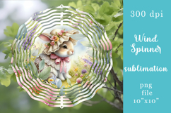Summer Garden wind spinner bunny sublimation designs PNG Product Image 1