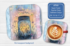 Flower Summer Square Coaster Sublimation Floral Farmhouse Product Image 1