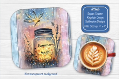 Flower Summer Square Coaster Sublimation Floral Farmhouse Product Image 1