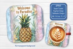 Pineapple Summer Square Coaster Sublimation Floral Farmhouse Product Image 1