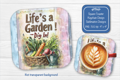Garden Summer Square Coaster Sublimation Floral Farmhouse Product Image 1