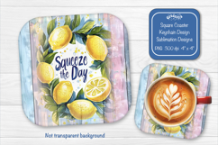 Lemon Summer Square Coaster Sublimation Floral farmhouse Product Image 1