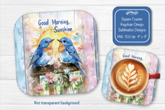 Bird Summer Square Coaster Sublimation Floral farmhouse Product Image 1