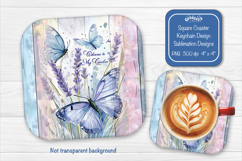 Garden Summer Square Coaster Sublimation Floral Butterfly Product Image 1