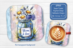 Daisies Summer Square Coaster Sublimation floral png Product Image 1