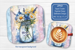 Daisies Summer Square Coaster Sublimation floral png Product Image 1