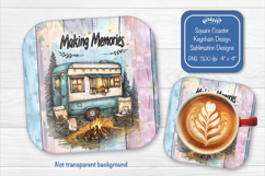 Camping Summer Square Coaster Sublimation travel png Product Image 1
