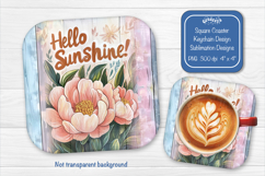 Peonies Summer Square Coaster Sublimation farmhouse png Product Image 1
