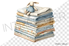 Vintage bear plush toy natural summer fabric stack PNG cloth Product Image 1