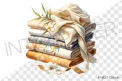 Summer flower silk ribbon yellow fabric stack PNG canvas art Product Image 1