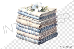 White flower lace decorated summer fabric stack PNG canvas Product Image 1