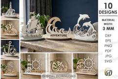 3D Summer Stands Bundle Laser Cut. Summer Standing Decor SVG Product Image 1