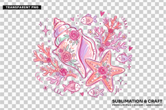 seashell starfish png, underwater clipart png, summer beach clipart, hand drawn seashell, starfish clipart png, ocean life design, coastal sea clipart, beach elements png, sea life sublimation, summer ocean png