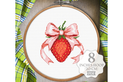 Strawberry Cross stitch pattern PDF Cute Bow Summer Fruit Product Image 3