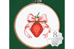 Strawberry Cross stitch pattern PDF Cute Bow Summer Fruit Product Image 4
