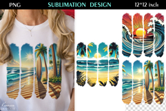 Watercolor Summer Beach T Shirt Sublimation|Summer Vibes Product Image 1