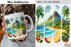 Watercolor Stripes Summer Beach| Coffee Mug Sublimation Product Image 1