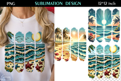 Watercolor Summer Beach T Shirt Sublimation|Summer Vibes Product Image 1