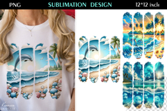 Dolphin| Sunset Beach T Shirt Sublimation | Summer Vibes Product Image 1