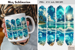 Watercolor Stripes Summer Beach| Coffee Mug Sublimation Product Image 1
