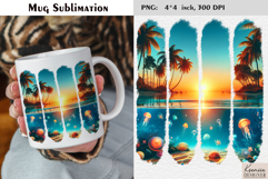 Watercolor Stripes Summer Beach| Coffee Mug Sublimation Product Image 1
