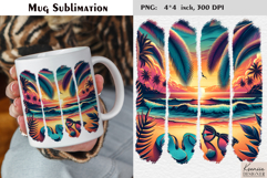 Watercolor Stripes Summer Beach| Coffee Mug Sublimation Product Image 1