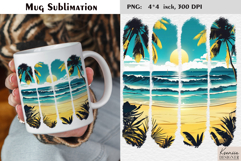 Watercolor Stripes Summer Beach| Coffee Mug Sublimation Product Image 1