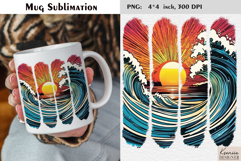 Watercolor Stripes Summer Beach| Coffee Mug Sublimation Product Image 1