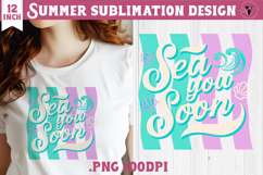 Summer Sublimation | Retro beach quote on stripes png Product Image 1