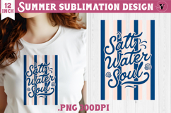 Summer Sublimation | Retro beach quote on stripes png Product Image 1