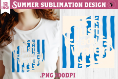 Summer Sublimation | Retro beach quote on stripes png Product Image 1