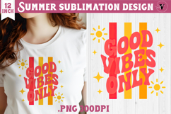Summer Sublimation | Retro beach quote on stripes png Product Image 1