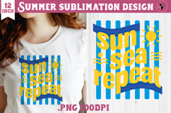 Summer Sublimation | Retro beach quote on stripes png Product Image 1