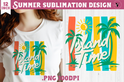 Summer Sublimation | Retro beach quote on stripes png Product Image 1