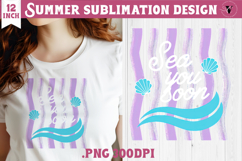 Summer Sublimation | Retro beach quote on stripes png Product Image 1