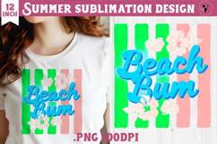 Summer Sublimation | Retro beach quote on stripes png Product Image 1
