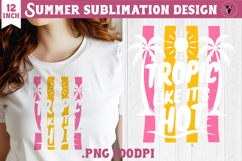 Summer Sublimation | Retro beach quote on stripes png Product Image 1