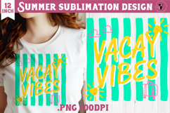 Summer Sublimation | Retro beach quote on stripes png Product Image 1