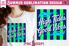 Summer Sublimation | Retro beach quote on stripes png Product Image 1