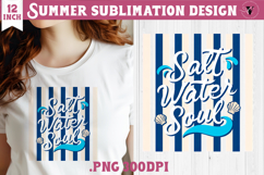 Summer Sublimation | Retro beach quote on stripes png Product Image 1