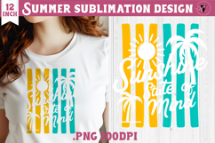 Summer Sublimation | Retro beach quote on stripes png Product Image 1