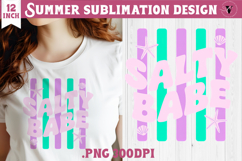 Summer Sublimation | Retro beach quote on stripes png Product Image 1