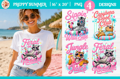 Preppy Summer Animal PNG | Funny Beach T-Shirt Sublimation Product Image 1